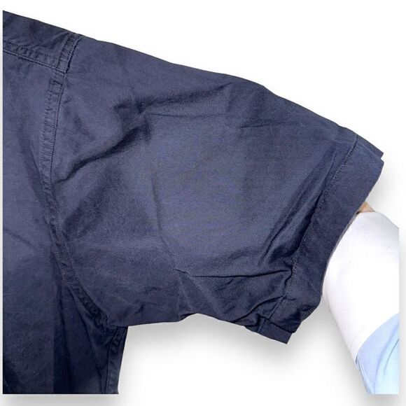 90s Chaps Ralph Lauren Crest Navy S/S Button Down Shirt M - Picture 5 of 8